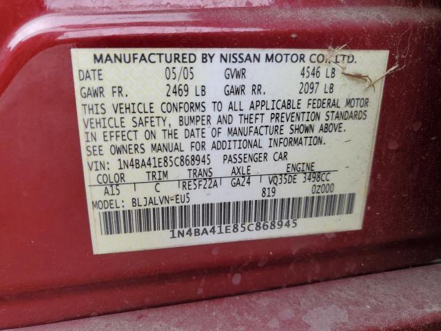 Photo 11 VIN: 1N4BA41E85C868945 - NISSAN MAXIMA SE 