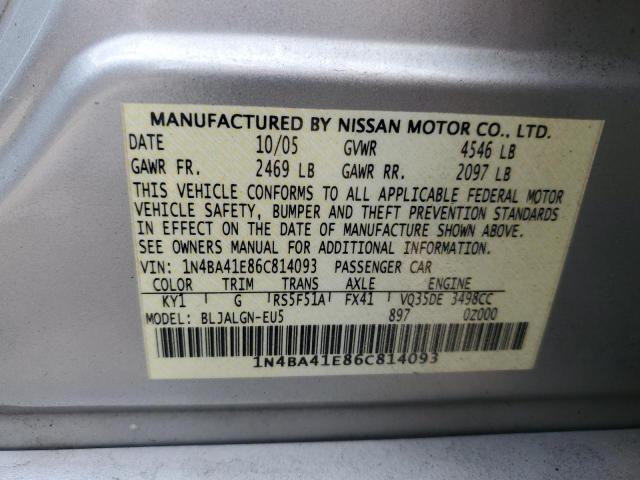 Photo 11 VIN: 1N4BA41E86C814093 - NISSAN MAXIMA SE 