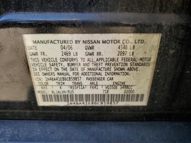 Photo 12 VIN: 1N4BA41E86C859857 - NISSAN MAXIMA SE 