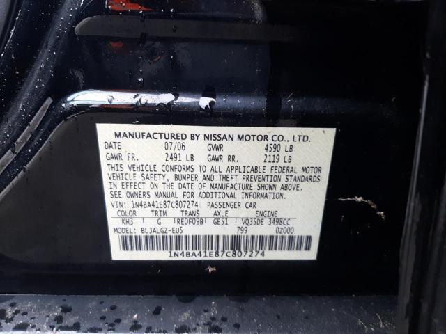 Photo 11 VIN: 1N4BA41E87C807274 - NISSAN MAXIMA 