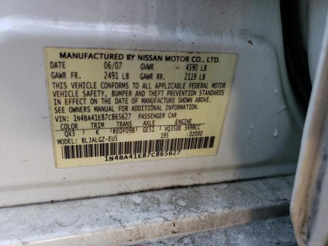 Photo 11 VIN: 1N4BA41E87C865627 - NISSAN MAXIMA SE 