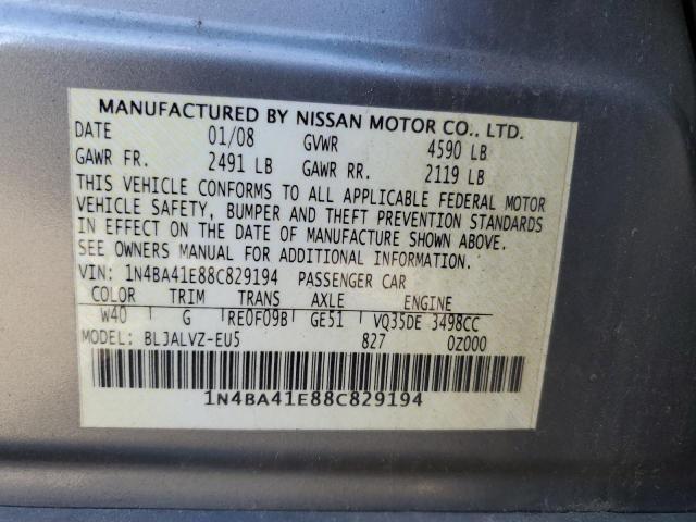 Photo 11 VIN: 1N4BA41E88C829194 - NISSAN MAXIMA SE 