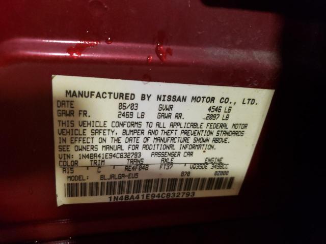 Photo 11 VIN: 1N4BA41E94C832793 - NISSAN MAXIMA 