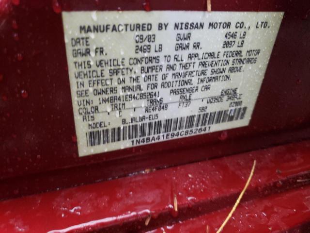 Photo 11 VIN: 1N4BA41E94C852641 - NISSAN MAXIMA 