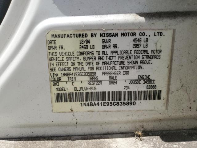 Photo 12 VIN: 1N4BA41E95C835890 - NISSAN MAXIMA 