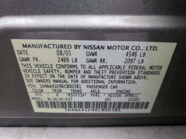 Photo 11 VIN: 1N4BA41E96C800381 - NISSAN MAXIMA 