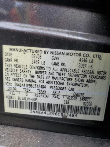 Photo 11 VIN: 1N4BA41E96C842484 - NISSAN MAXIMA SE 