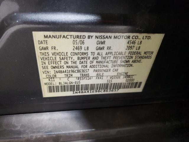 Photo 11 VIN: 1N4BA41E96C863657 - NISSAN MAXIMA SE 