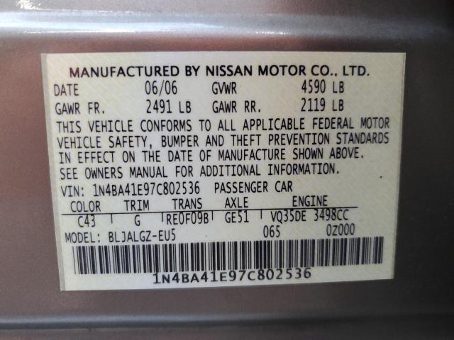 Photo 11 VIN: 1N4BA41E97C802536 - NISSAN MAXIMA 