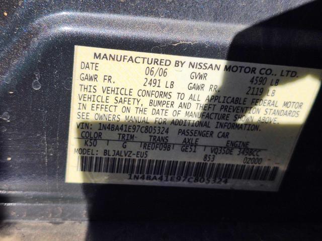 Photo 9 VIN: 1N4BA41E97C805324 - NISSAN MAXIMA SE 