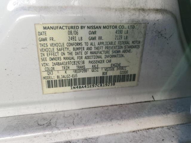 Photo 11 VIN: 1N4BA41E97C819238 - NISSAN MAXIMA 