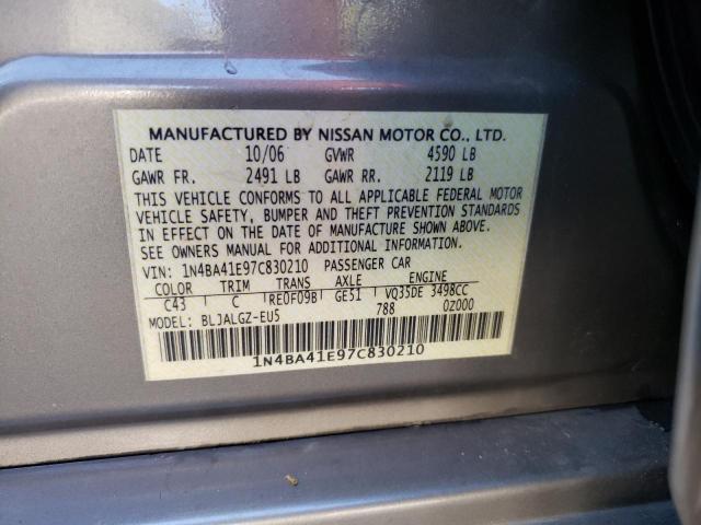 Photo 11 VIN: 1N4BA41E97C830210 - NISSAN MAXIMA SE 