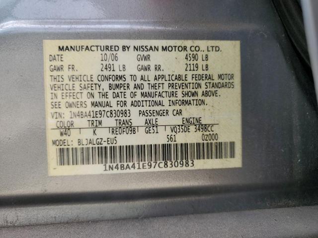 Photo 11 VIN: 1N4BA41E97C830983 - NISSAN MAXIMA SE 