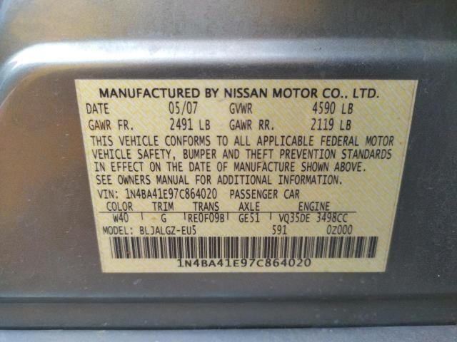 Photo 11 VIN: 1N4BA41E97C864020 - NISSAN MAXIMA 