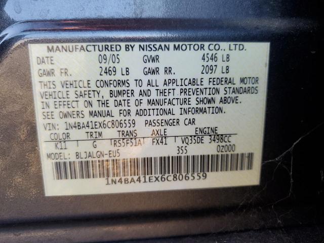 Photo 11 VIN: 1N4BA41EX6C806559 - NISSAN MAXIMA SE 