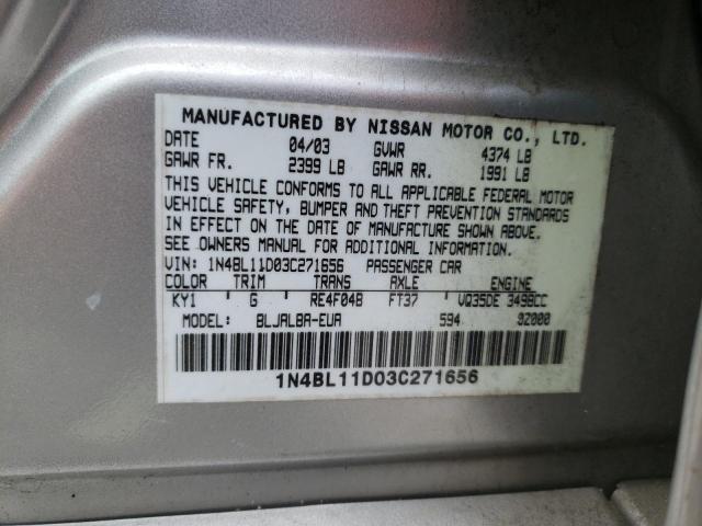 Photo 9 VIN: 1N4BL11D03C271656 - NISSAN ALTIMA SE 