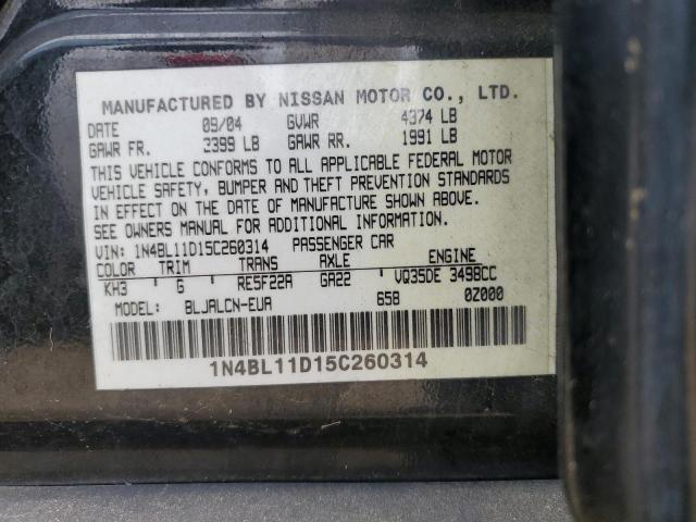 Photo 11 VIN: 1N4BL11D15C260314 - NISSAN ALTIMA 