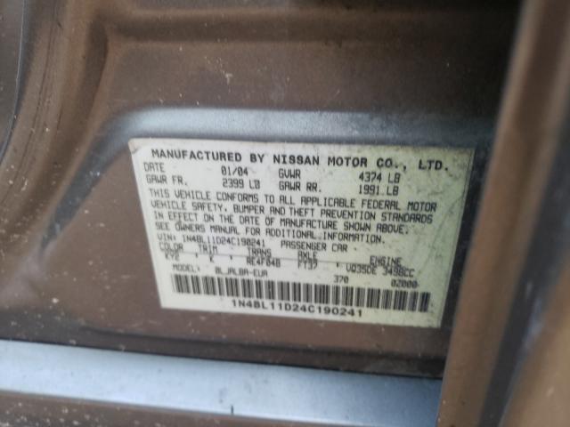 Photo 9 VIN: 1N4BL11D24C190241 - NISSAN ALTIMA SE 