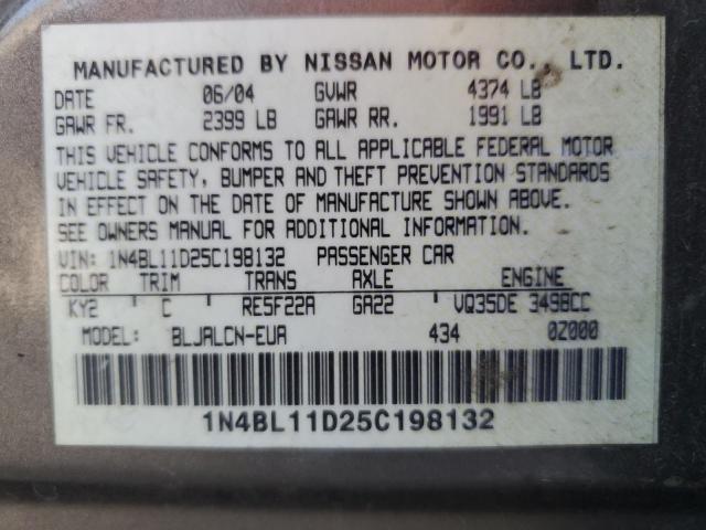 Photo 11 VIN: 1N4BL11D25C198132 - NISSAN ALTIMA 