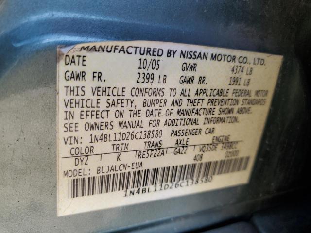 Photo 11 VIN: 1N4BL11D26C138580 - NISSAN ALTIMA 