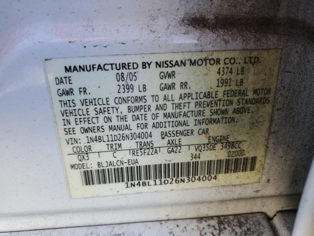 Photo 11 VIN: 1N4BL11D26N304004 - NISSAN ALTIMA SE 