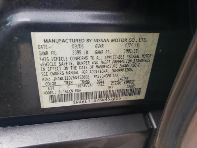 Photo 12 VIN: 1N4BL11D26N452606 - NISSAN ALTIMA 