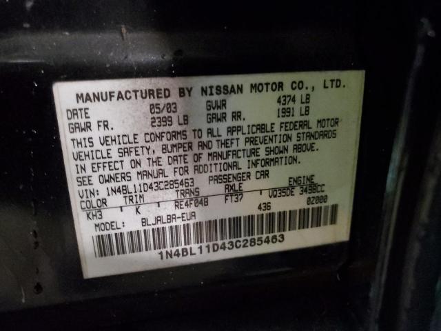 Photo 11 VIN: 1N4BL11D43C285463 - NISSAN ALTIMA 