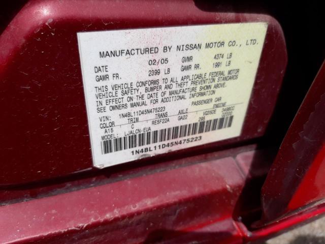 Photo 12 VIN: 1N4BL11D45N475223 - NISSAN ALTIMA 