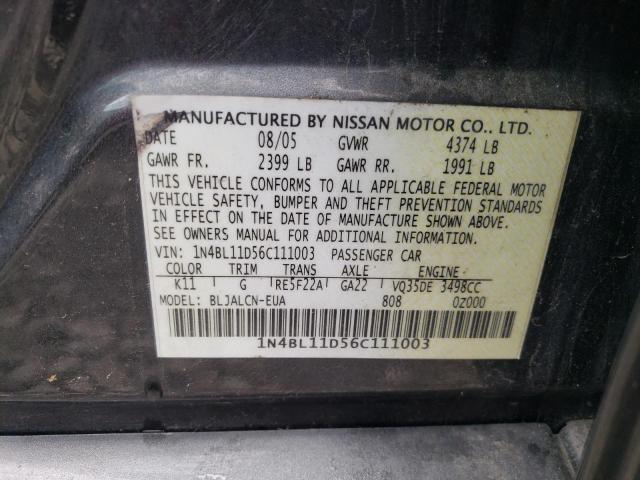 Photo 12 VIN: 1N4BL11D56C111003 - NISSAN ALTIMA SE 