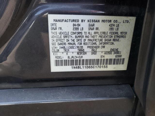 Photo 12 VIN: 1N4BL11D65C170155 - NISSAN ALTIMA SE 