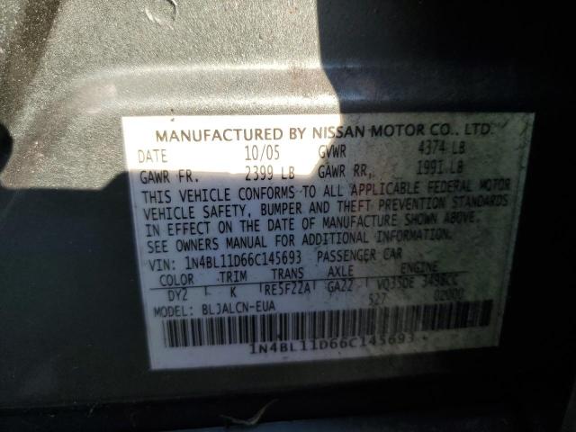 Photo 11 VIN: 1N4BL11D66C145693 - NISSAN ALTIMA SE 