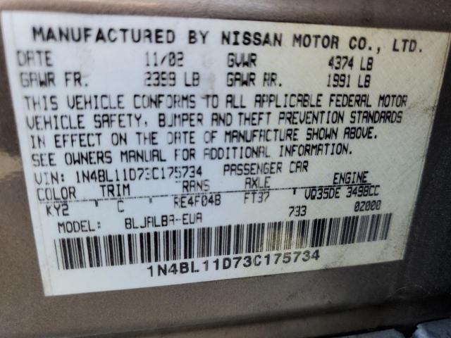 Photo 11 VIN: 1N4BL11D73C175734 - NISSAN ALTIMA 