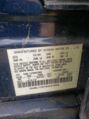 Photo 11 VIN: 1N4BL11D75N457959 - NISSAN ALTIMA SE 