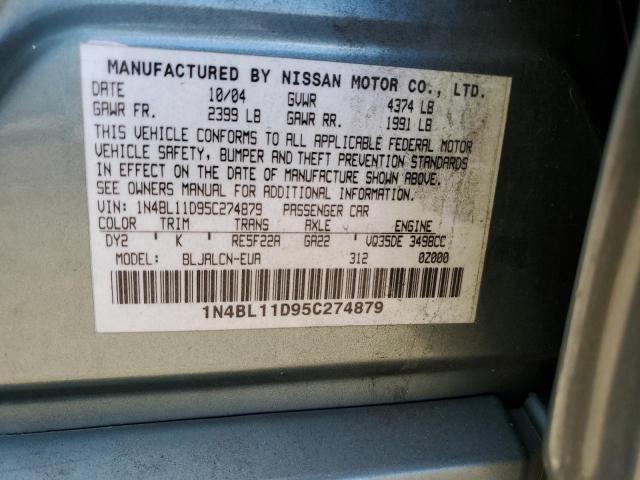 Photo 11 VIN: 1N4BL11D95C274879 - NISSAN ALTIMA SE 