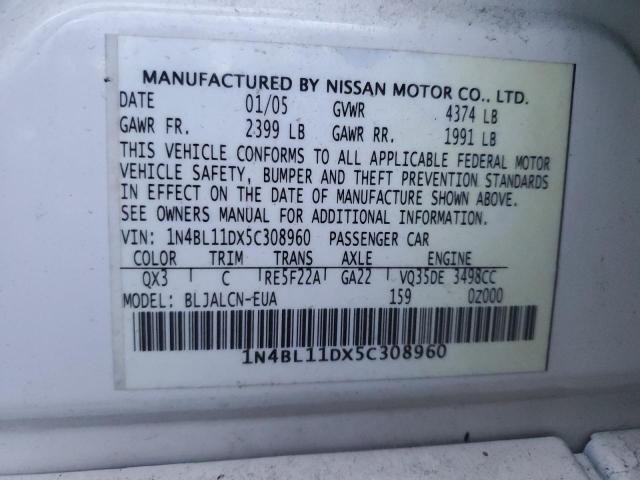 Photo 11 VIN: 1N4BL11DX5C308960 - NISSAN ALTIMA SE 