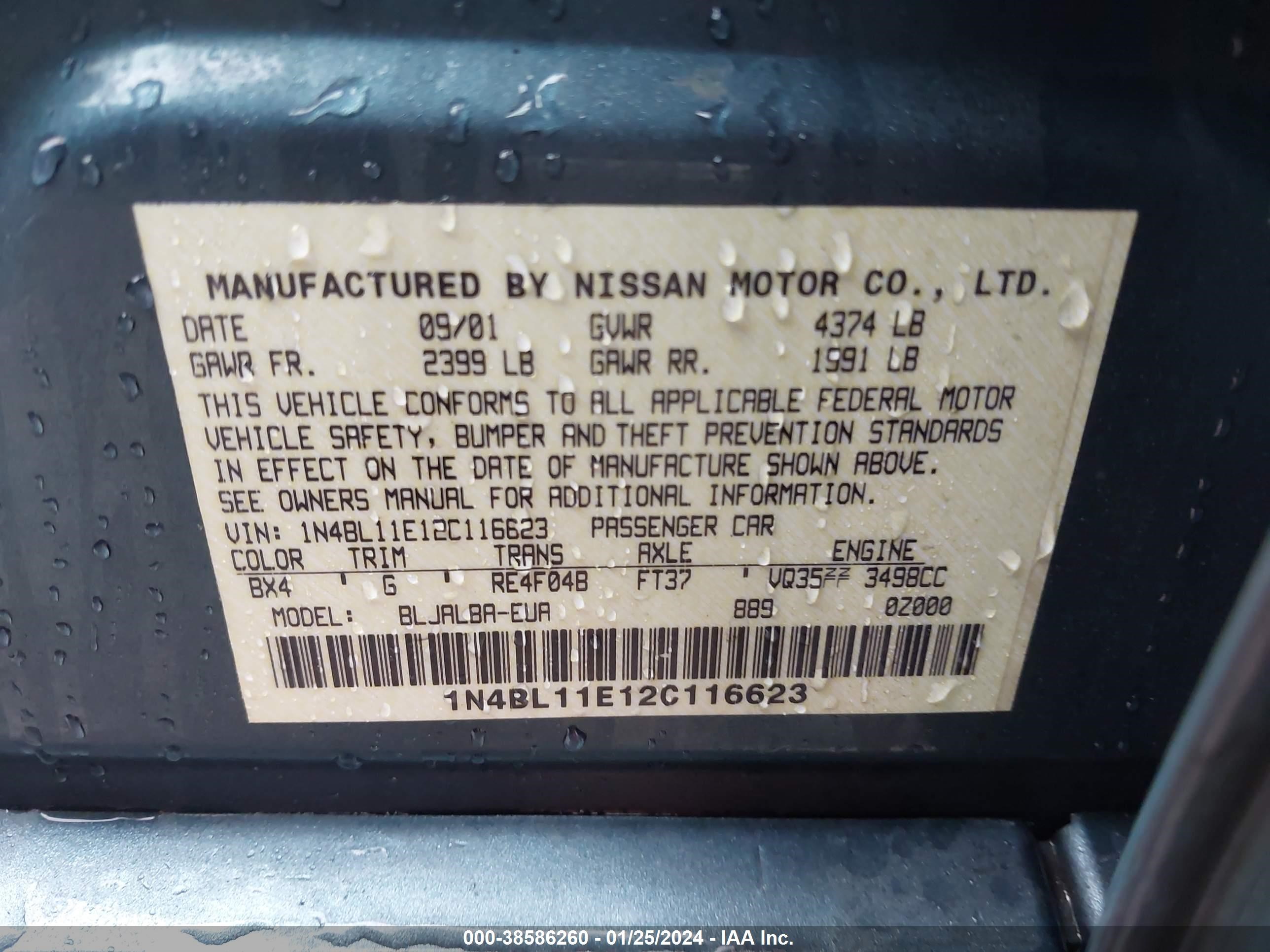 Photo 8 VIN: 1N4BL11E12C116623 - NISSAN ALTIMA 