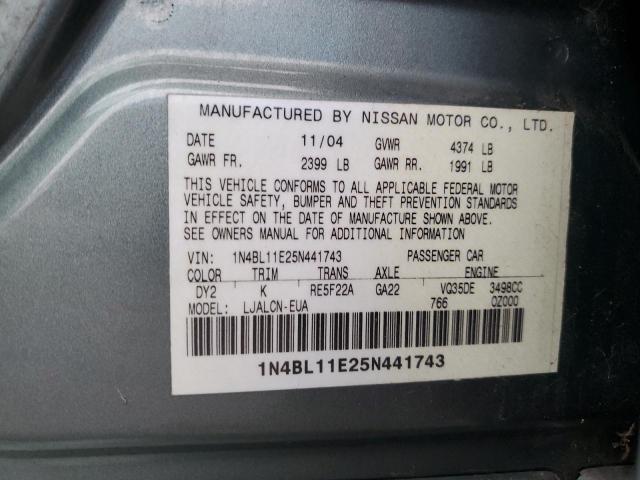 Photo 11 VIN: 1N4BL11E25N441743 - NISSAN ALTIMA SE 