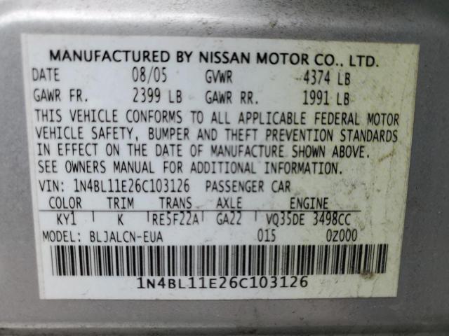 Photo 11 VIN: 1N4BL11E26C103126 - NISSAN ALTIMA 