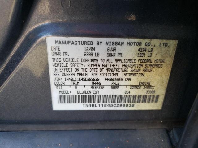 Photo 11 VIN: 1N4BL11E45C298838 - NISSAN ALTIMA SE 