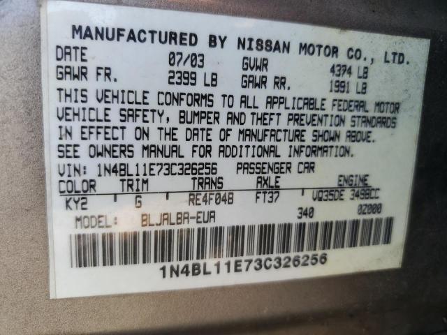 Photo 11 VIN: 1N4BL11E73C326256 - NISSAN ALTIMA SE 