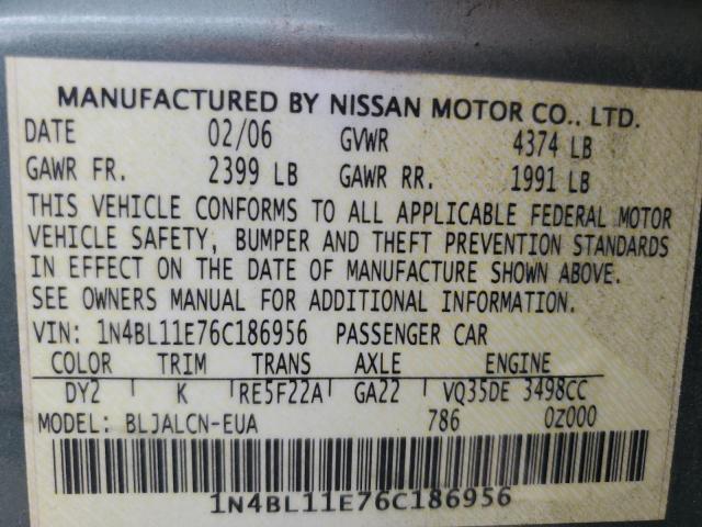 Photo 11 VIN: 1N4BL11E76C186956 - NISSAN ALTIMA 