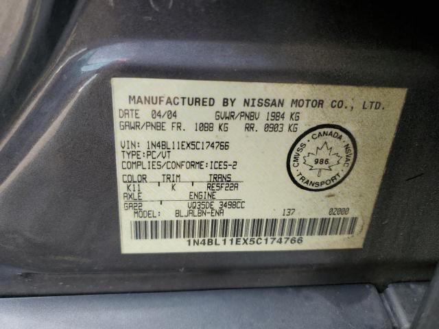 Photo 12 VIN: 1N4BL11EX5C174766 - NISSAN ALTIMA SE 