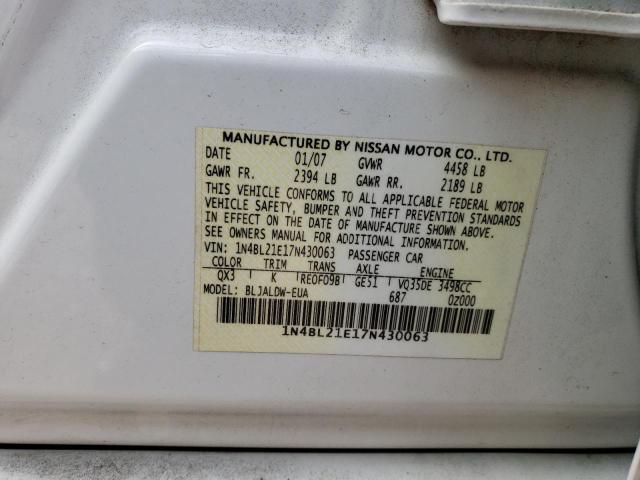 Photo 12 VIN: 1N4BL21E17N430063 - NISSAN ALTIMA 