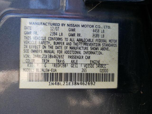 Photo 11 VIN: 1N4BL21E38N462692 - NISSAN ALTIMA 