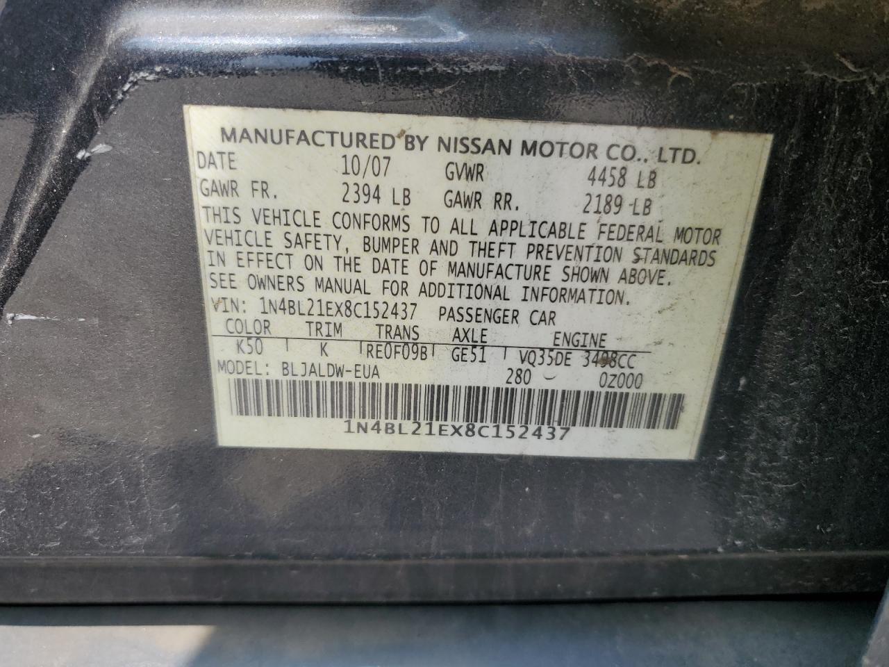 Photo 11 VIN: 1N4BL21EX8C152437 - NISSAN ALTIMA 