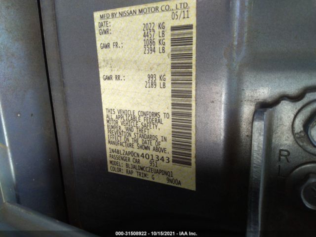 Photo 8 VIN: 1N4BL2AP0CN401343 - NISSAN ALTIMA 