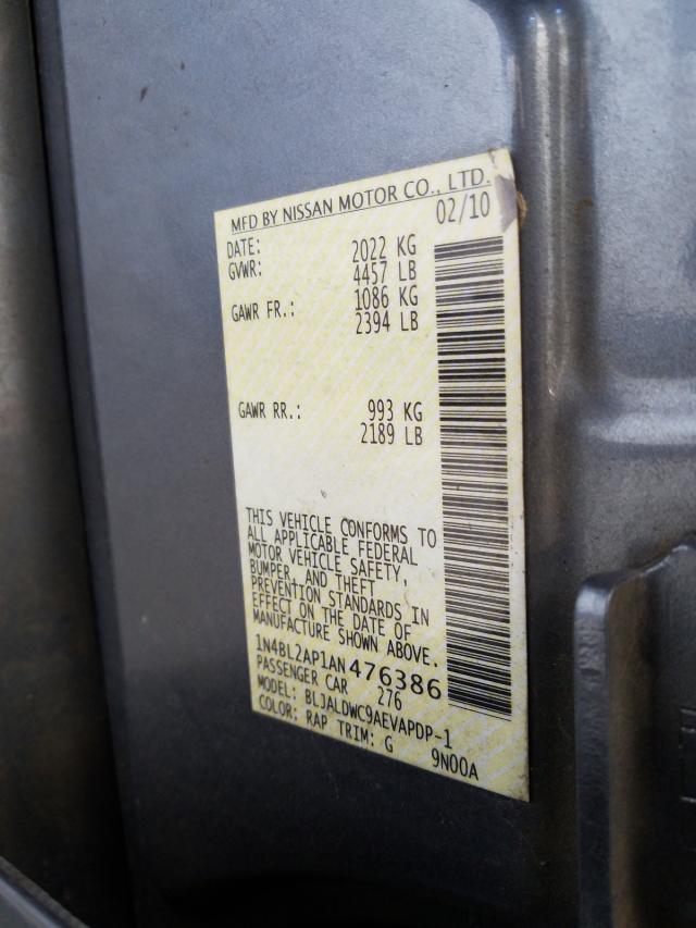 Photo 9 VIN: 1N4BL2AP1AN476386 - NISSAN ALTIMA SR 