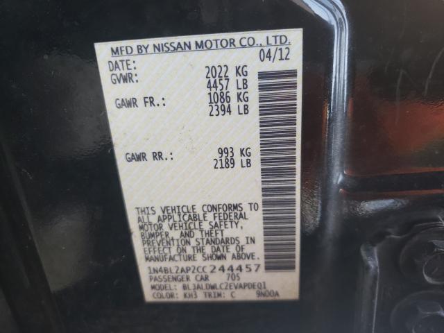 Photo 9 VIN: 1N4BL2AP2CC244457 - NISSAN ALTIMA SR 