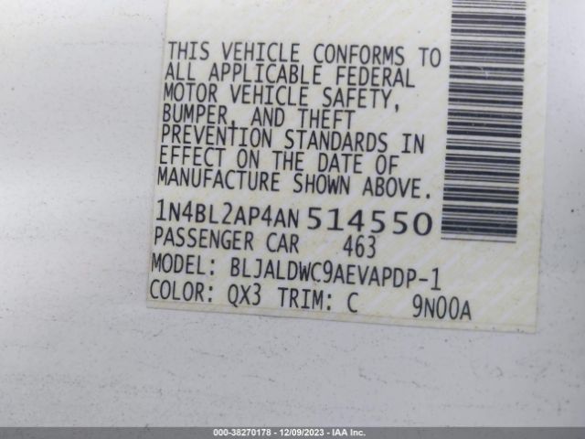 Photo 8 VIN: 1N4BL2AP4AN514550 - NISSAN ALTIMA 