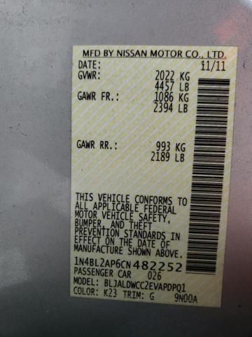 Photo 11 VIN: 1N4BL2AP6CN482252 - NISSAN ALTIMA SR 